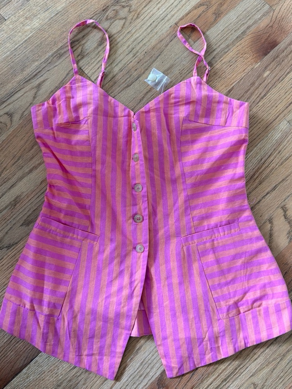 Pink and Orange Striped knit tank